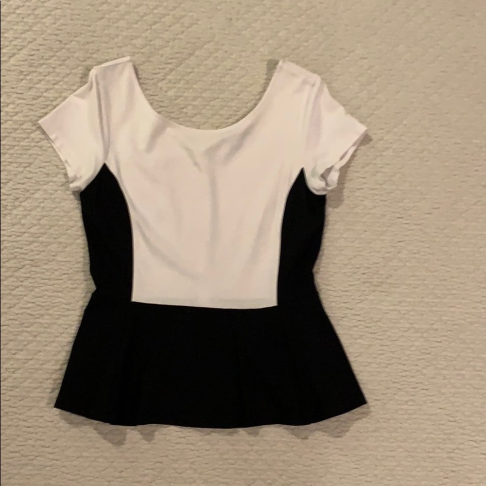 Black and white peplum top